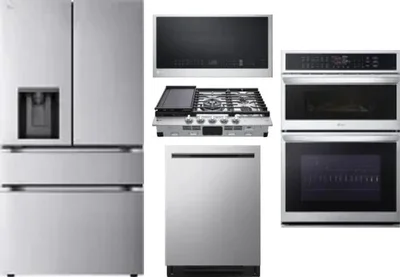 5 Piece Package Includes Refrigerator, Cooktop, Wall Oven, Microwave And Dishwasher