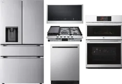 5 Piece Package Includes Refrigerator, Cooktop, Wall Oven, Microwave And Dishwasher