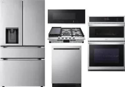 5 Piece Package Includes Refrigerator, Cooktop, Wall Oven, Microwave And Dishwasher