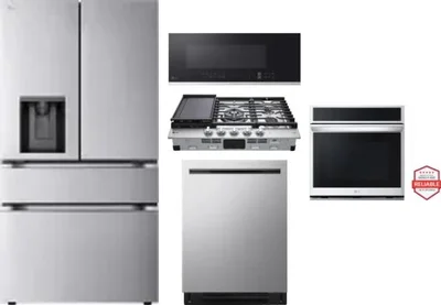 5 Piece Package Includes Refrigerator, Cooktop, Wall Oven, Microwave And Dishwasher