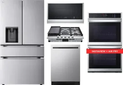 5 Piece Package Includes Refrigerator, Cooktop, Wall Oven, Microwave And Dishwasher