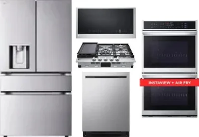 5 Piece Package Includes Refrigerator, Cooktop, Wall Oven, Microwave And Dishwasher