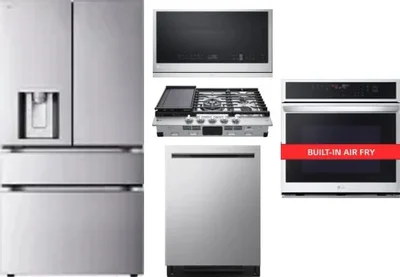 5 Piece Package Includes Refrigerator, Cooktop, Wall Oven, Microwave And Dishwasher
