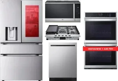 5 Piece Package Includes Refrigerator, Cooktop, Wall Oven, Microwave And Dishwasher