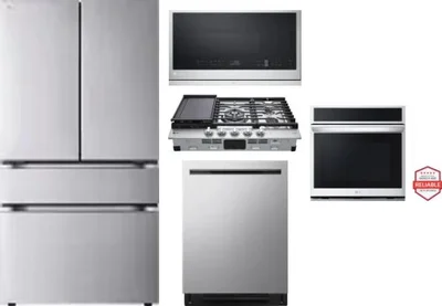 5 Piece Package Includes Refrigerator, Cooktop, Wall Oven, Microwave And Dishwasher