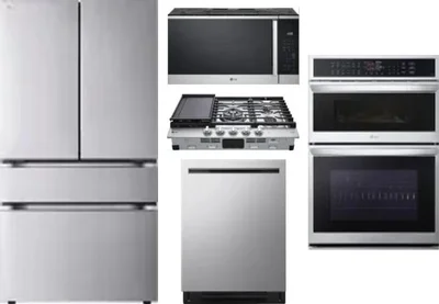 5 Piece Package Includes Refrigerator, Cooktop, Wall Oven, Microwave And Dishwasher