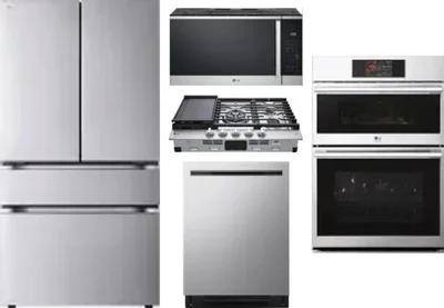 5 Piece Package Includes Refrigerator, Cooktop, Wall Oven, Microwave And Dishwasher