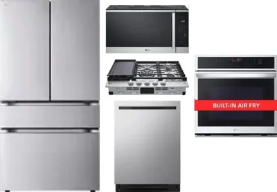 5 Piece Package Includes Refrigerator, Cooktop, Wall Oven, Microwave And Dishwasher