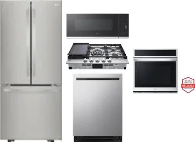 5 Piece Package Includes Refrigerator, Cooktop, Wall Oven, Microwave And Dishwasher