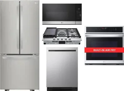5 Piece Package Includes Refrigerator, Cooktop, Wall Oven, Microwave And Dishwasher