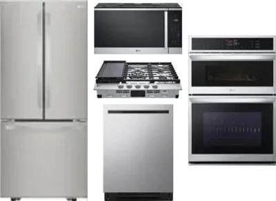 5 Piece Package Includes Refrigerator, Cooktop, Wall Oven, Microwave And Dishwasher