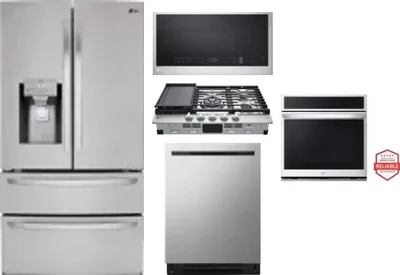 5 Piece Package Includes Refrigerator, Cooktop, Wall Oven, Microwave And Dishwasher