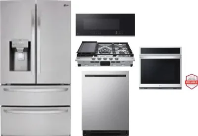 5 Piece Package Includes Refrigerator, Cooktop, Wall Oven, Microwave And Dishwasher