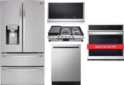 5 Piece Package Includes Refrigerator, Cooktop, Wall Oven, Microwave And Dishwasher