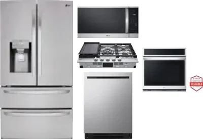 5 Piece Package Includes Refrigerator, Cooktop, Wall Oven, Microwave And Dishwasher