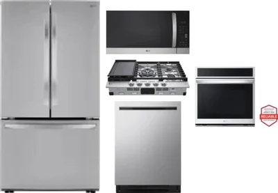 5 Piece Package Includes Refrigerator, Cooktop, Wall Oven, Microwave And Dishwasher