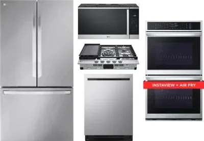 5 Piece Package Includes Refrigerator, Cooktop, Wall Oven, Microwave And Dishwasher