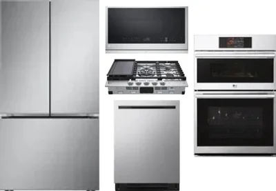5 Piece Package Includes Refrigerator, Cooktop, Wall Oven, Microwave And Dishwasher