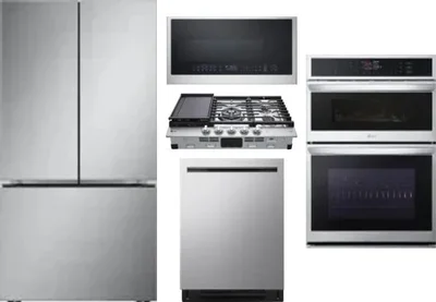 5 Piece Package Includes Refrigerator, Cooktop, Wall Oven, Microwave And Dishwasher