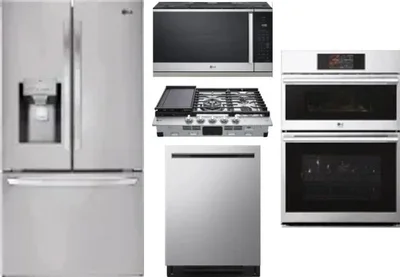 5 Piece Package Includes Refrigerator, Cooktop, Wall Oven, Microwave And Dishwasher