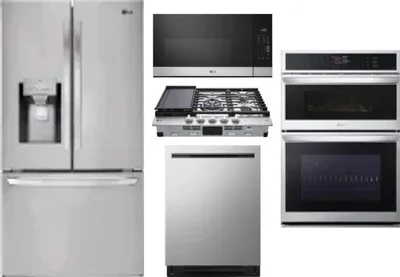 5 Piece Package Includes Refrigerator, Cooktop, Wall Oven, Microwave And Dishwasher