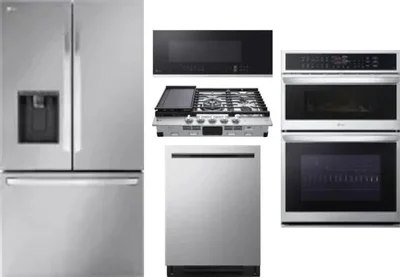 5 Piece Package Includes Refrigerator, Cooktop, Wall Oven, Microwave And Dishwasher