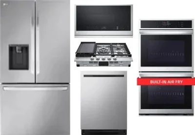 5 Piece Package Includes Refrigerator, Cooktop, Wall Oven, Microwave And Dishwasher