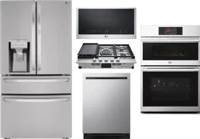 5 Piece Package Includes Refrigerator, Cooktop, Wall Oven, Microwave And Dishwasher