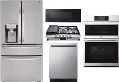 5 Piece Package Includes Refrigerator, Cooktop, Wall Oven, Microwave And Dishwasher