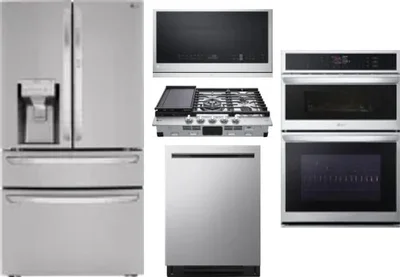 5 Piece Package Includes Refrigerator, Cooktop, Wall Oven, Microwave And Dishwasher