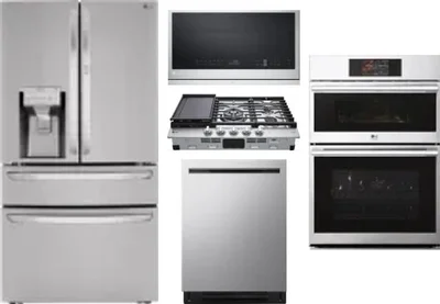 5 Piece Package Includes Refrigerator, Cooktop, Wall Oven, Microwave And Dishwasher