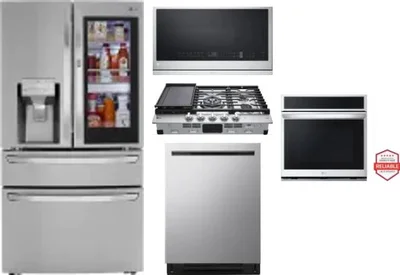 5 Piece Package Includes Refrigerator, Cooktop, Wall Oven, Microwave And Dishwasher