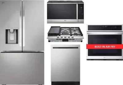 5 Piece Package Includes Refrigerator, Cooktop, Wall Oven, Microwave And Dishwasher