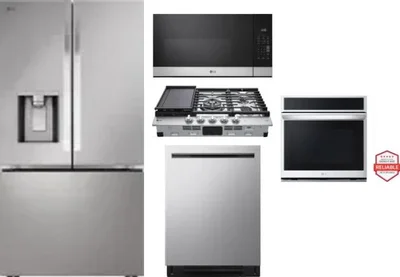 5 Piece Package Includes Refrigerator, Cooktop, Wall Oven, Microwave And Dishwasher