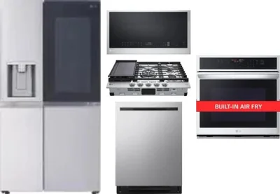 5 Piece Package Includes Refrigerator, Cooktop, Wall Oven, Microwave And Dishwasher