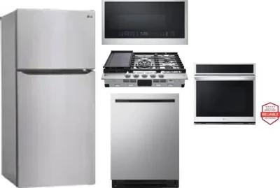5 Piece Package Includes Refrigerator, Cooktop, Wall Oven, Microwave And Dishwasher