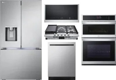 5 Piece Package Includes Refrigerator, Cooktop, Wall Oven, Microwave And Dishwasher