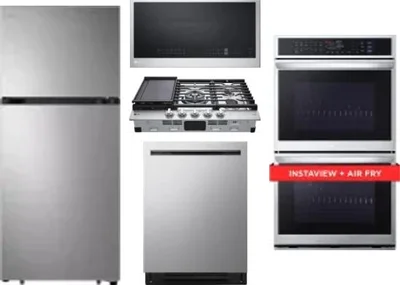 5 Piece Package Includes Refrigerator, Cooktop, Wall Oven, Microwave And Dishwasher