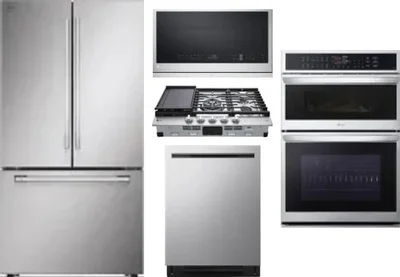 5 Piece Package Includes Refrigerator, Cooktop, Wall Oven, Microwave And Dishwasher