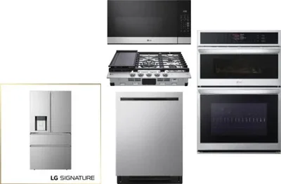5 Piece Package Includes Refrigerator, Cooktop, Wall Oven, Microwave And Dishwasher