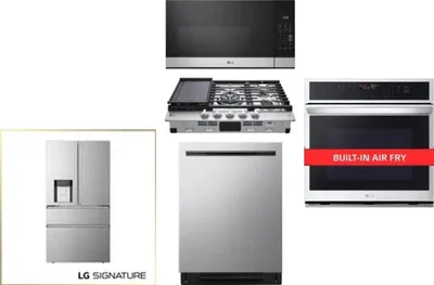 5 Piece Package Includes Refrigerator, Cooktop, Wall Oven, Microwave And Dishwasher