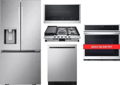 5 Piece Package Includes Refrigerator, Cooktop, Wall Oven, Microwave And Dishwasher