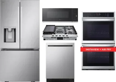 5 Piece Package Includes Refrigerator, Cooktop, Wall Oven, Microwave And Dishwasher