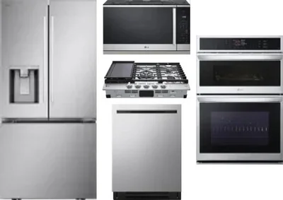 5 Piece Package Includes Refrigerator, Cooktop, Wall Oven, Microwave And Dishwasher