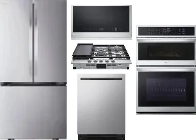 5 Piece Package Includes Refrigerator, Cooktop, Wall Oven, Microwave And Dishwasher