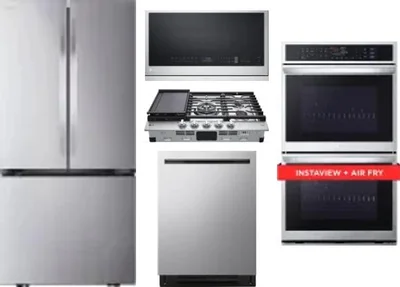 5 Piece Package Includes Refrigerator, Cooktop, Wall Oven, Microwave And Dishwasher
