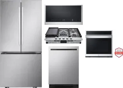 5 Piece Package Includes Refrigerator, Cooktop, Wall Oven, Microwave And Dishwasher
