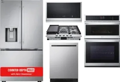 5 Piece Package Includes Refrigerator, Cooktop, Wall Oven, Microwave And Dishwasher