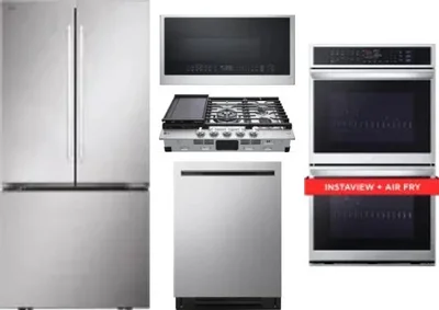 5 Piece Package Includes Refrigerator, Cooktop, Wall Oven, Microwave And Dishwasher