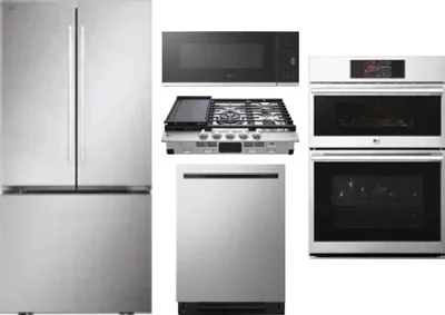 5 Piece Package Includes Refrigerator, Cooktop, Wall Oven, Microwave And Dishwasher